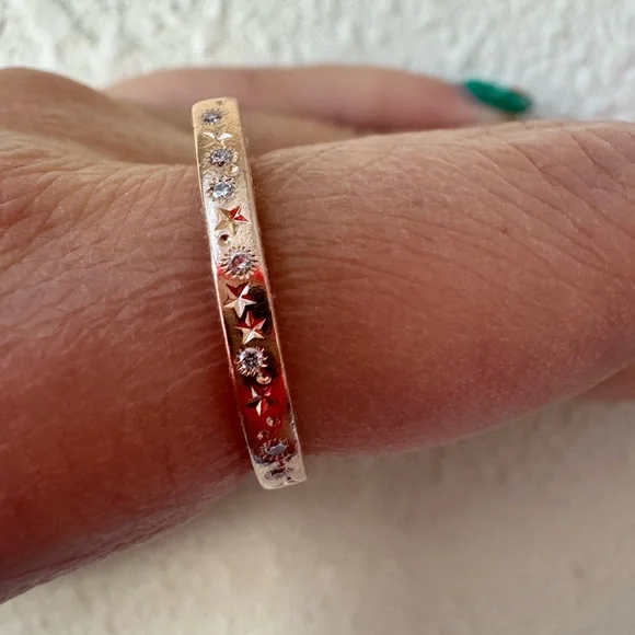 Pieces of Starr 14k Rose Gold Celestial Slice Ring - Picture 8 of 17